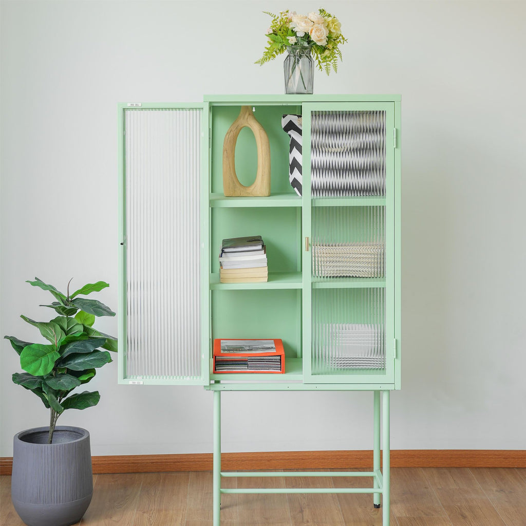 Modern Matte Storage Cabinet with Adjustable Shelves