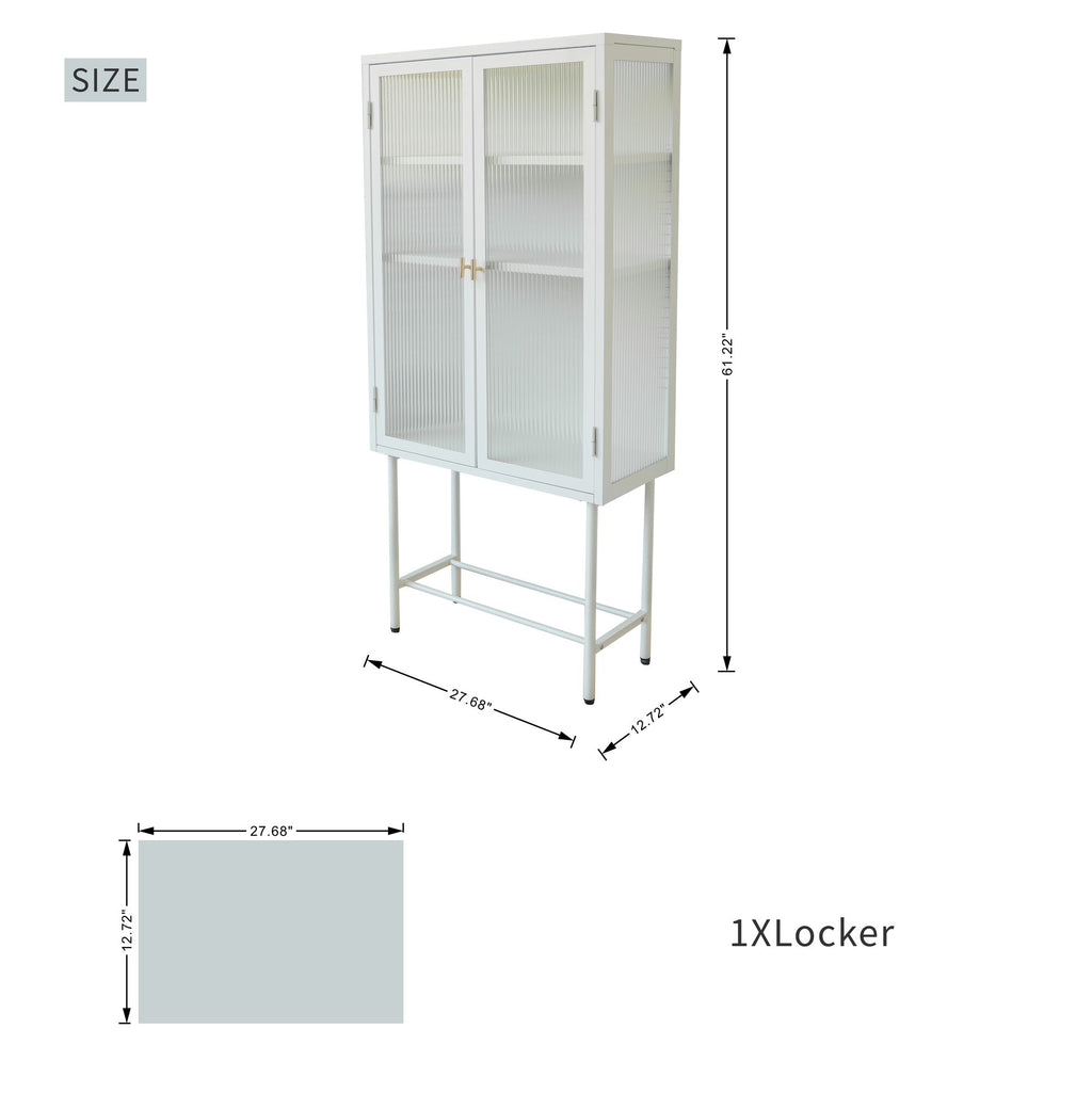 Modern Matte Storage Cabinet with Adjustable Shelves