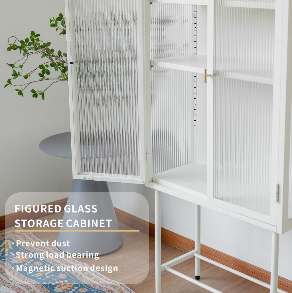 Modern Matte Storage Cabinet with Adjustable Shelves