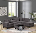 Modern Style Recliner Sectional Sofa with Storage Ottoman and Drop-Down Tray