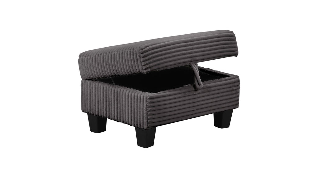 Modern Style Recliner Sectional Sofa with Storage Ottoman and Drop-Down Tray