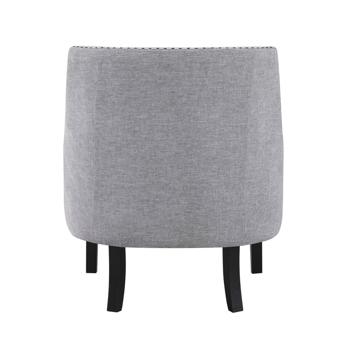 Gray Button-Tufted Accent Chair with Nailhead Trim
