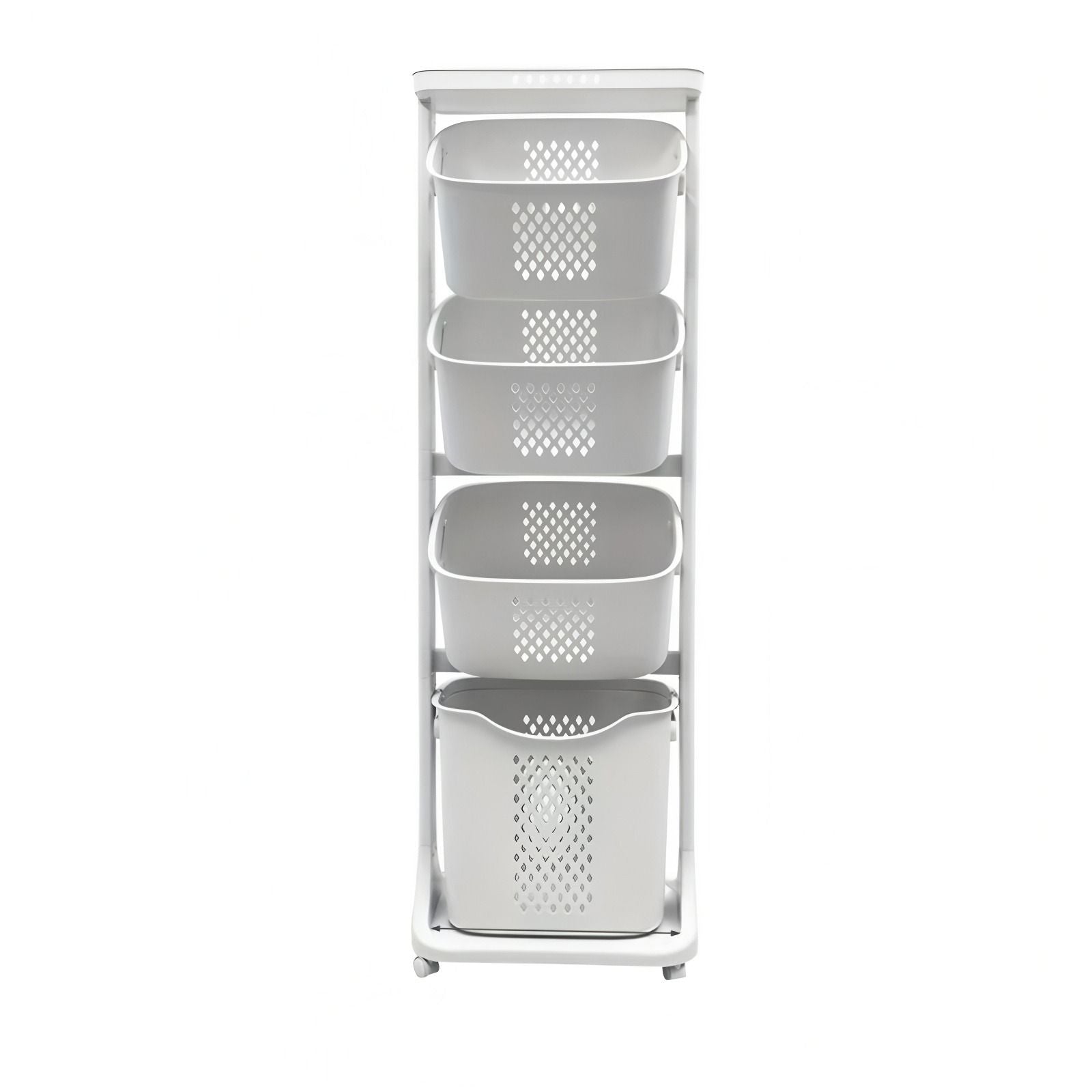 4-Tier Rolling Laundry Basket with Divided Baskets for Easy Sorting