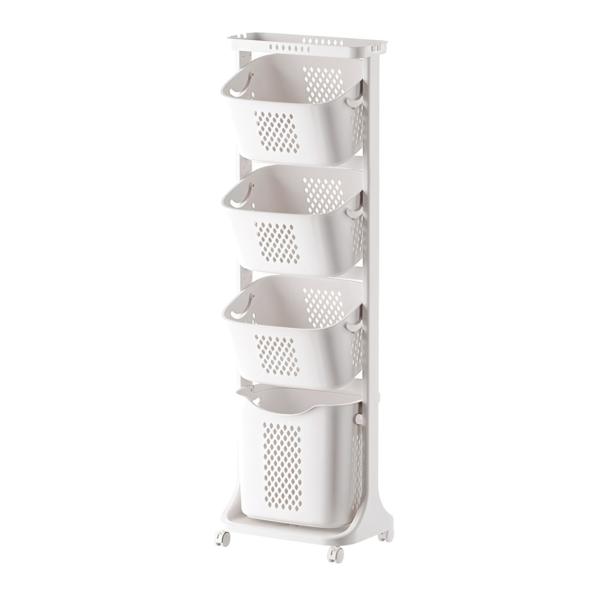 4-Tier Rolling Laundry Basket with Divided Baskets for Easy Sorting