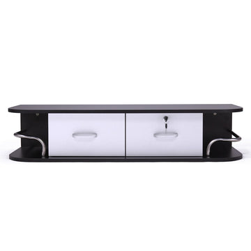 Modern Wall-Mounted Salon Styling Station with Lockable Drawers and Side Storage