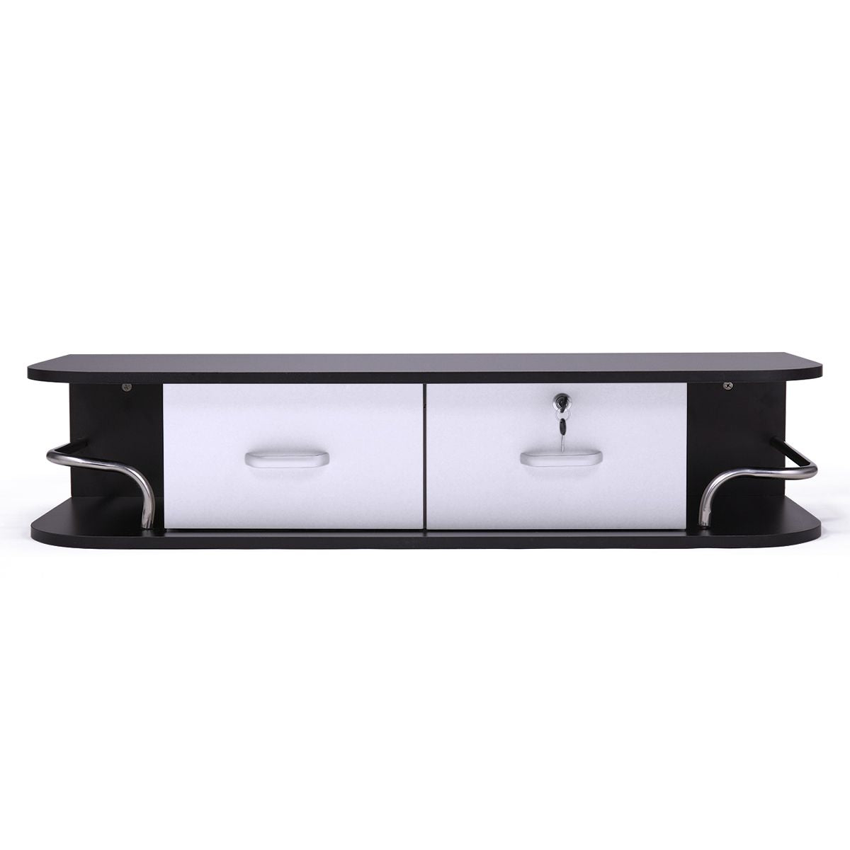 Modern Wall-Mounted Salon Styling Station with Lockable Drawers and Side Storage