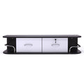 Modern Wall-Mounted Salon Styling Station with Lockable Drawers and Side Storage - black+white