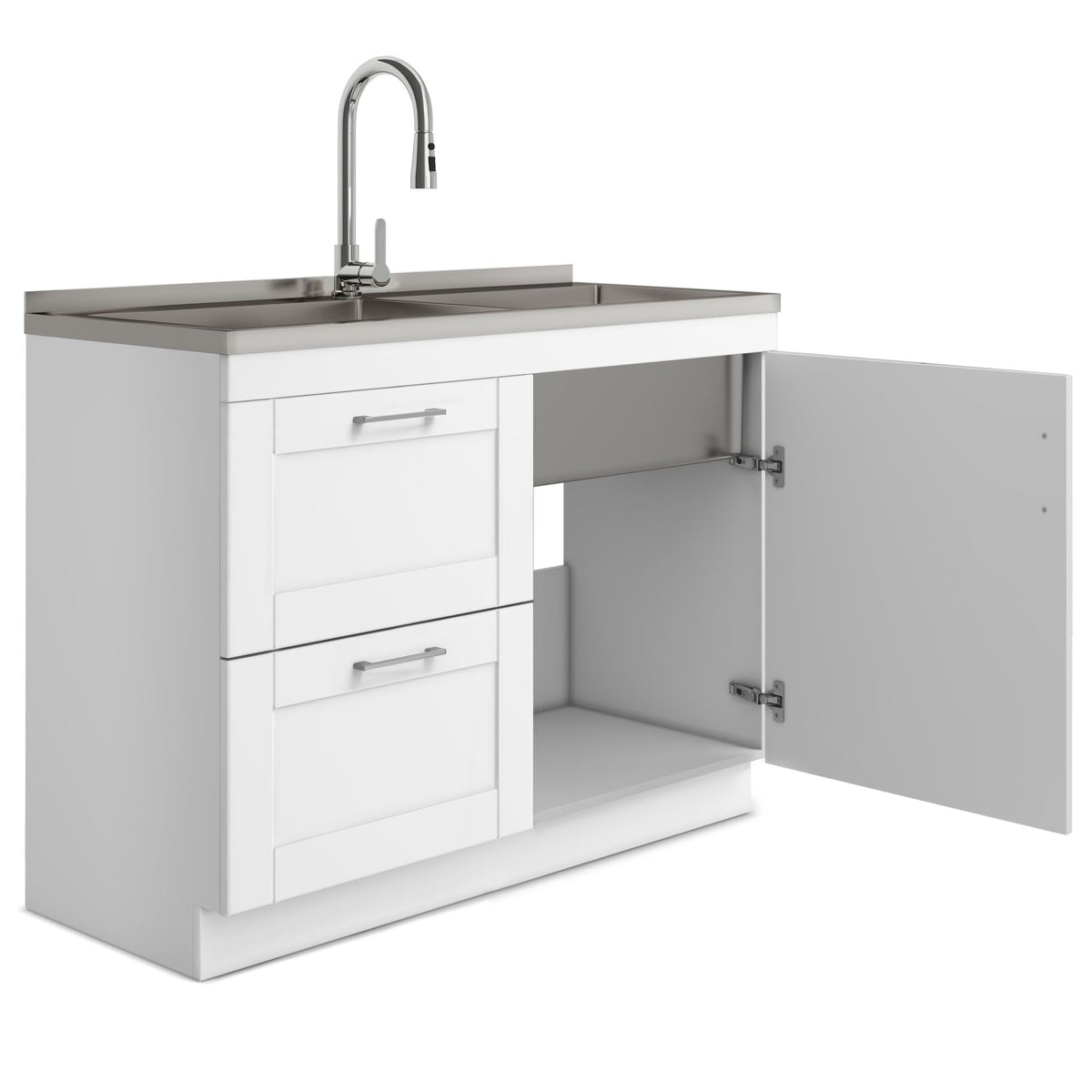 Wide Shaker Laundry Cabinet with Sink and Pull-Out Faucet