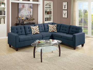 4-Piece Modular Sectional Sofa with Tufted Cushions and Pillows