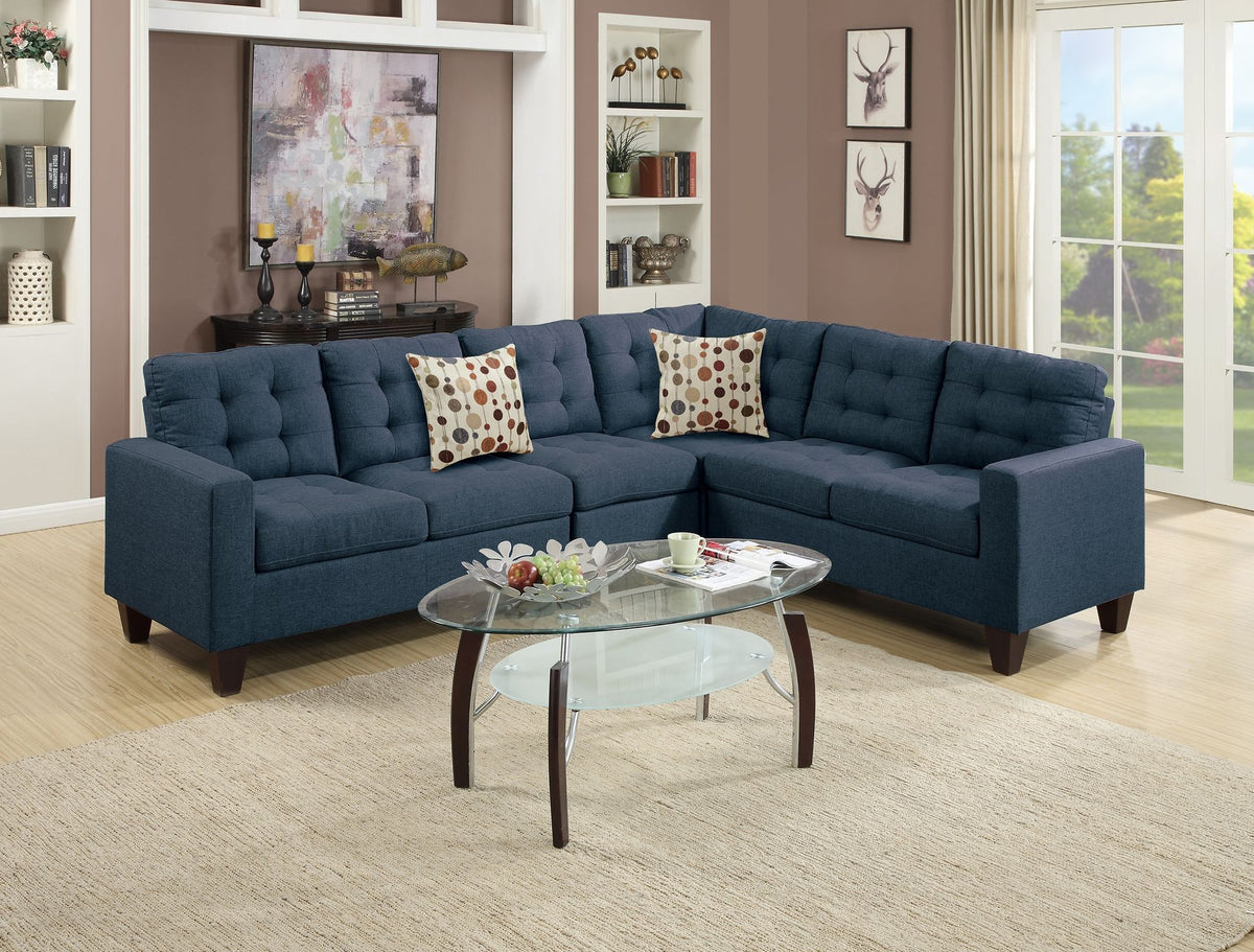 4-Piece Modular Sectional Sofa with Tufted Cushions and Pillows