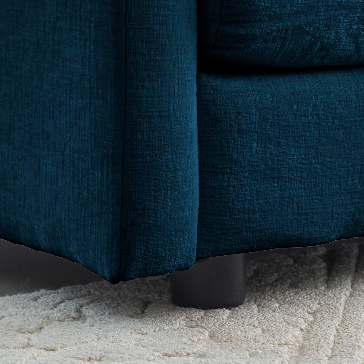 Blue Five-Seat Modular U-Shaped Sectional with Ottoman
