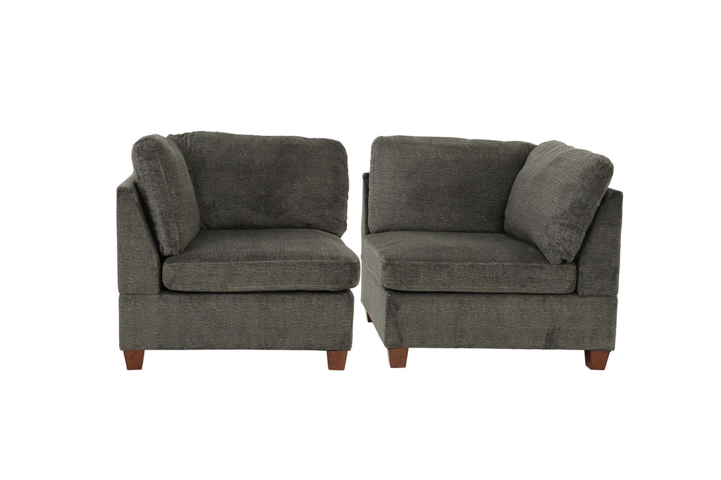 Gray Modular 2-Piece Corner Chair Set