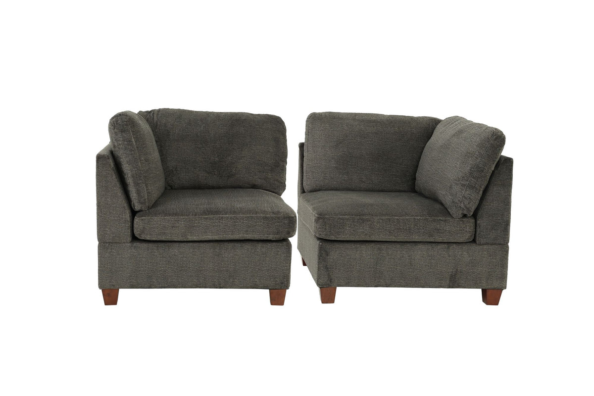 Gray Modular 2-Piece Corner Chair Set