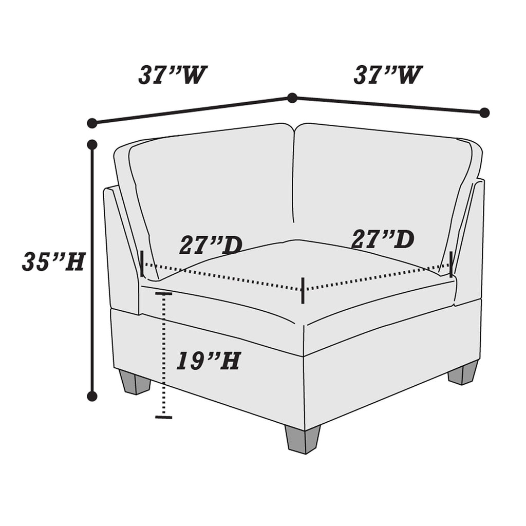 Gray Modular 2-Piece Corner Chair Set