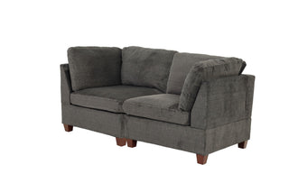 Gray Modular 2-Piece Corner Chair Set