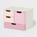 Pink and Cream Modular Drawer Set for Small Essentials