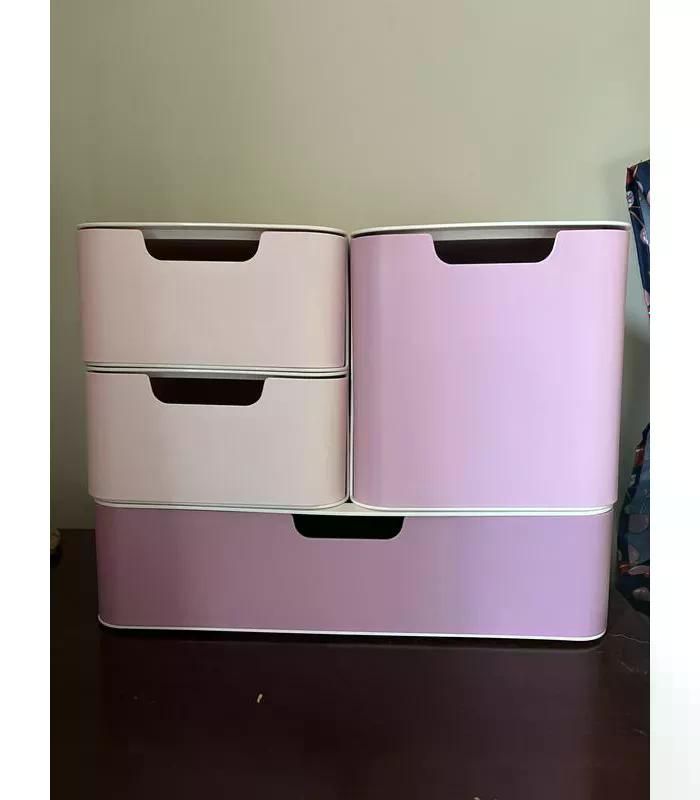 Pink and Cream Modular Drawer Set for Small Essentials