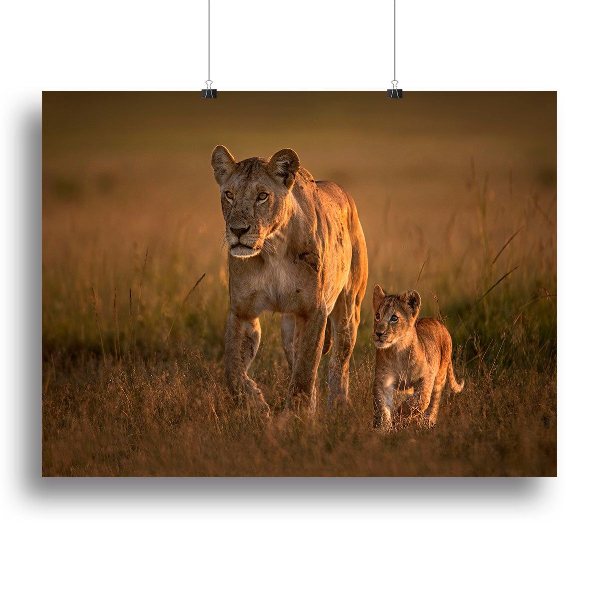 Lioness and Cub Art with a Tender Wildlife Theme