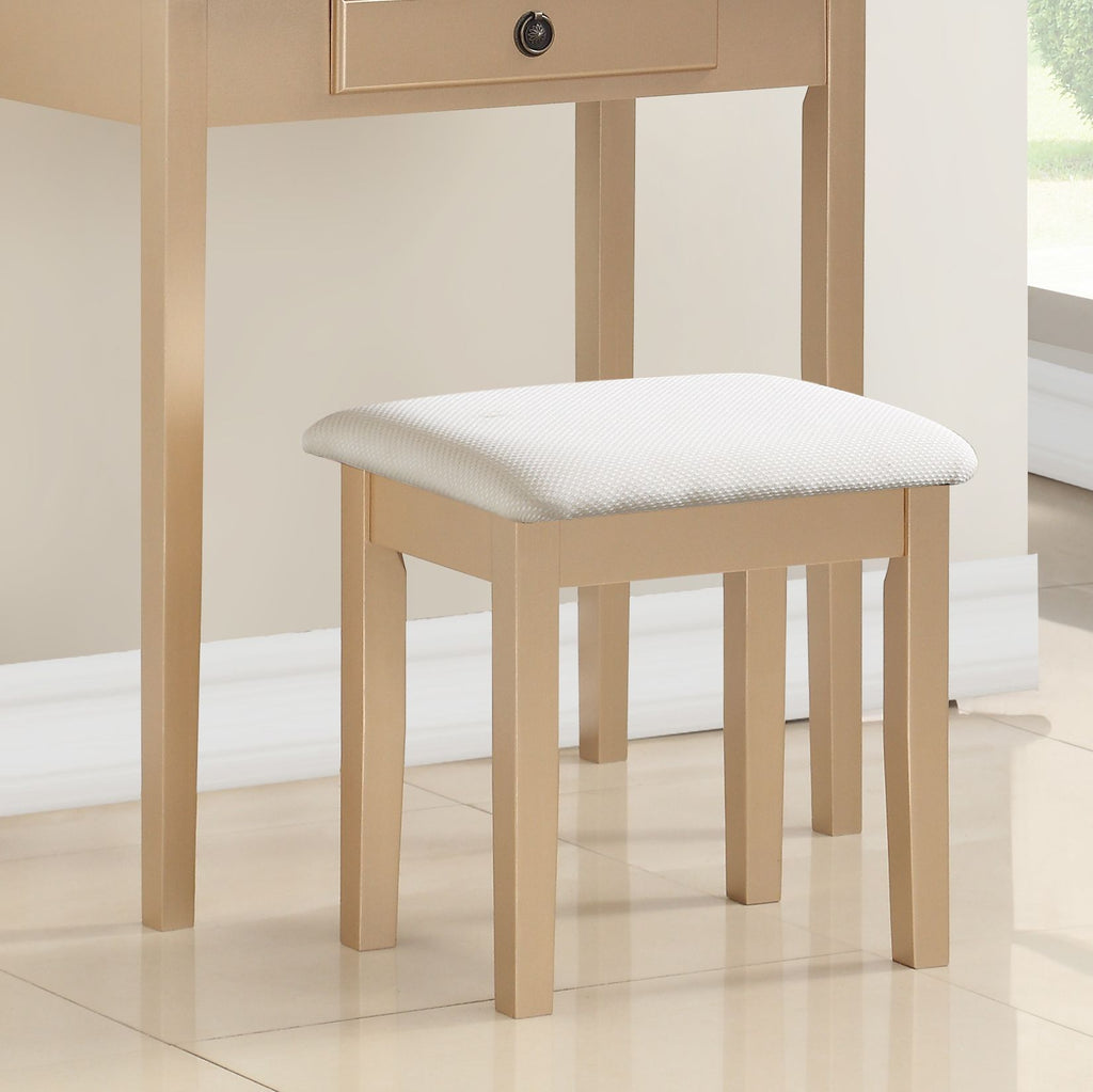 Moniya Gold Vanity Set with Mirror and Stool