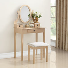 Moniya Gold Vanity Set with Mirror and Stool