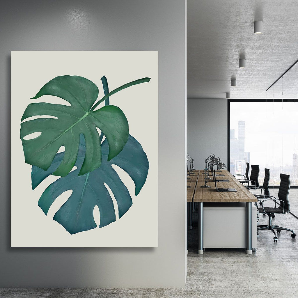 Monstera Aqua 06 Canvas Print or Poster