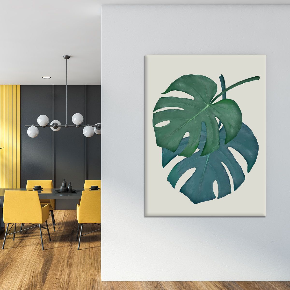 Monstera Aqua 06 Canvas Print or Poster
