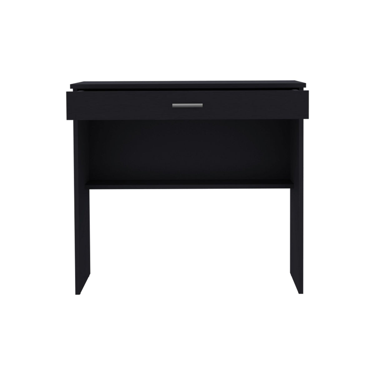 Montana Black Desk with Drawer and Lower Storage Shelf