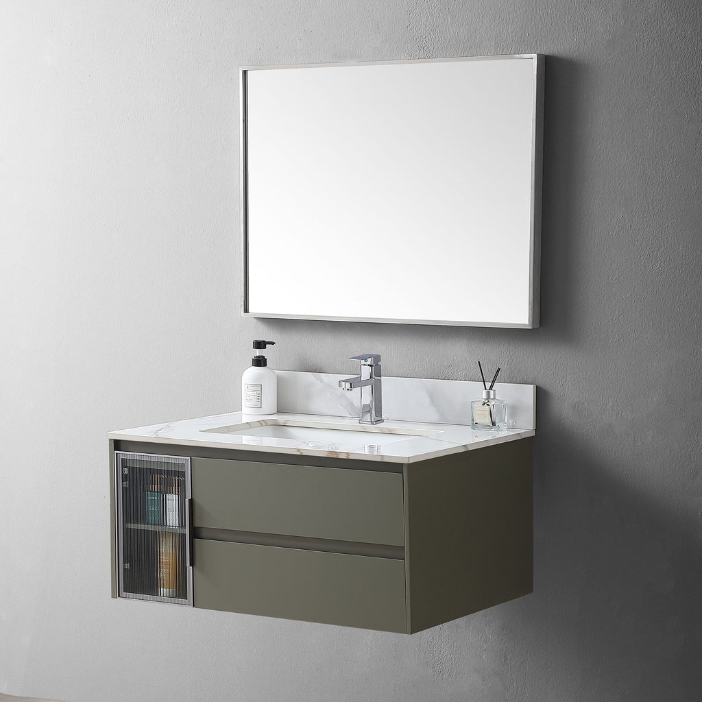 Carrara Gold Vanity Top with Undermount Sink and Backsplash