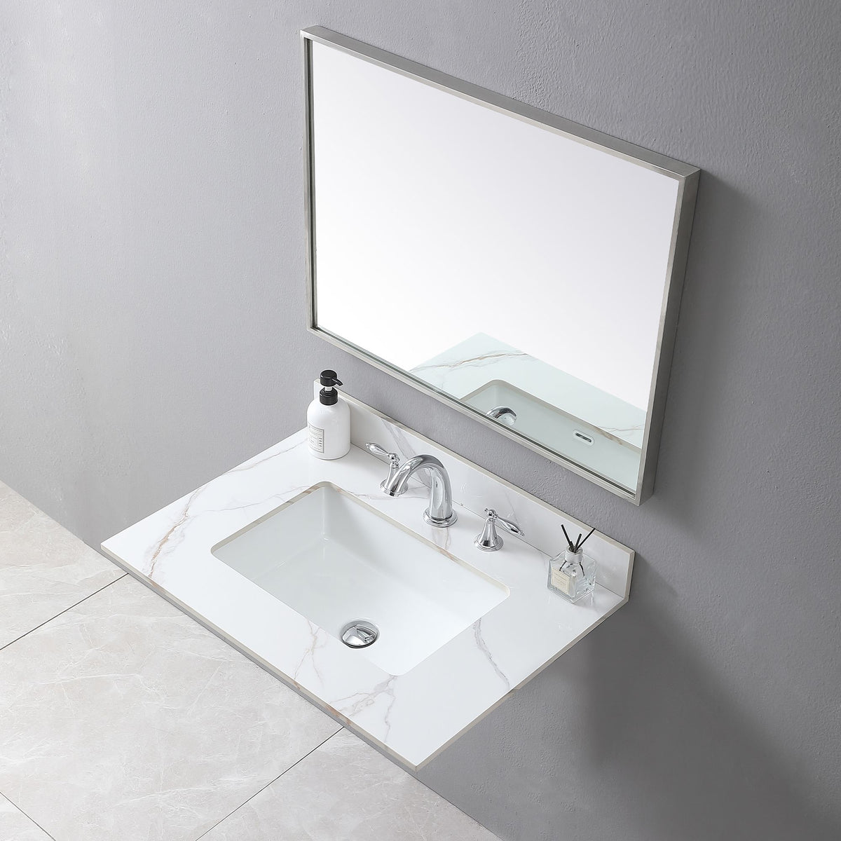 Carrara Gold Bathroom Vanity Top with Undermount Sink