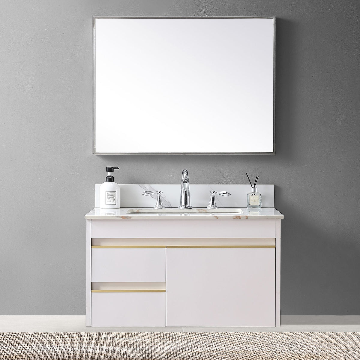 Carrara Gold Bathroom Vanity Top with Undermount Sink