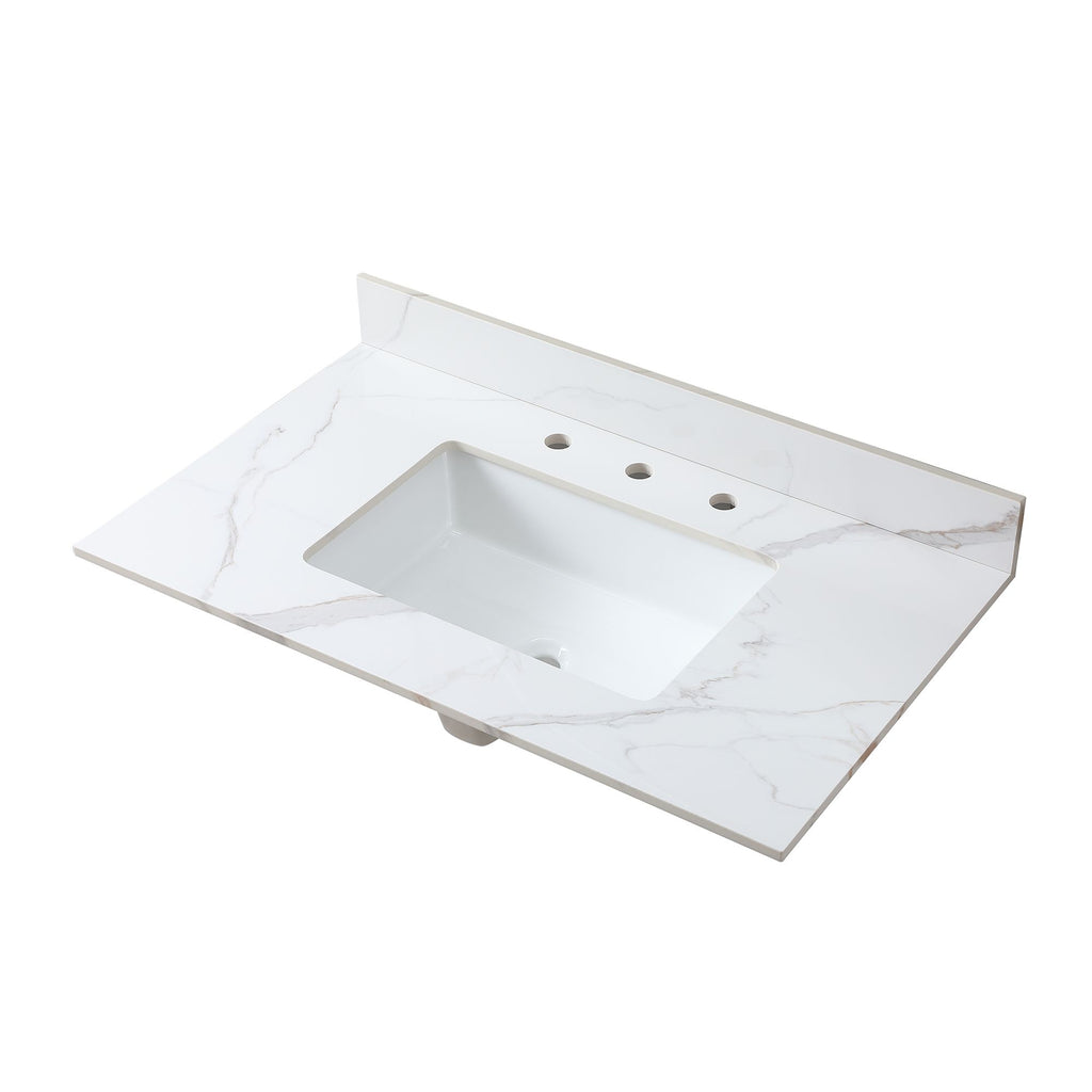 Carrara Gold Vanity Top with Undermount Sink and Backsplash