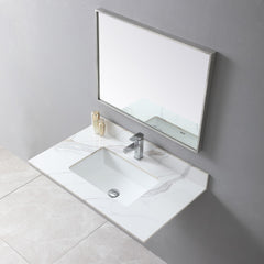 Montary 37inch bathroom vanity top stone carrara gold new style tops with rectangle undermount ceram