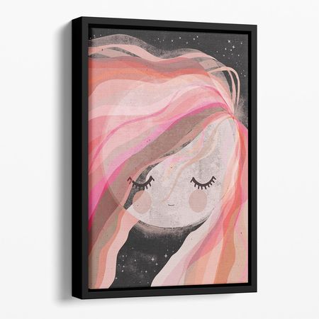 Moon Girl Floating Framed Wall Art