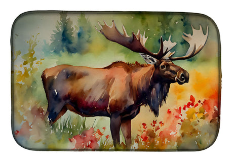 Moose Artwork Dish Drying Mat