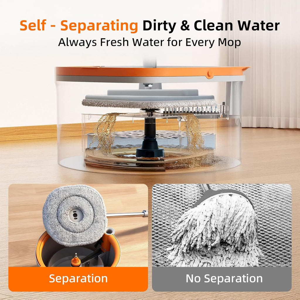 Spin Mop Set with Dirty-Water Separation