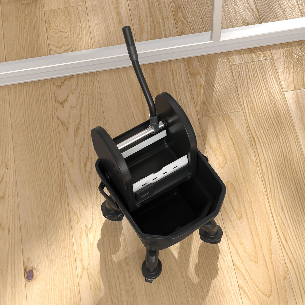 Wheeled Mop Bucket and Down-Press Wringer Set