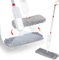 Mop for Floor Cleaning - 2-in-1 Double-Sided Microfiber Spray Mop with Flip Design, 3 Reusable Pads