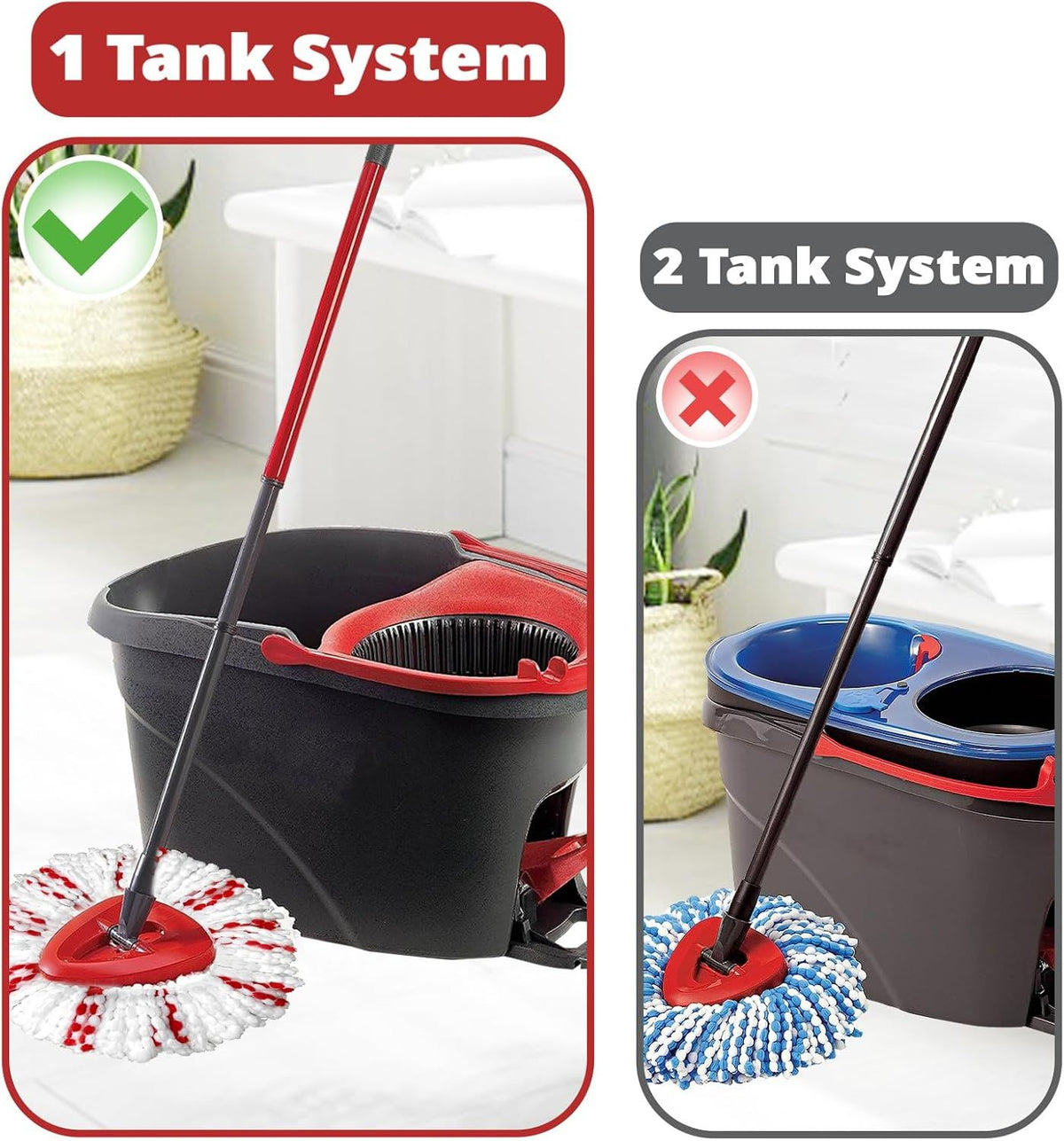EasyWring Single-Tank Spin Mop Replacement Head Set