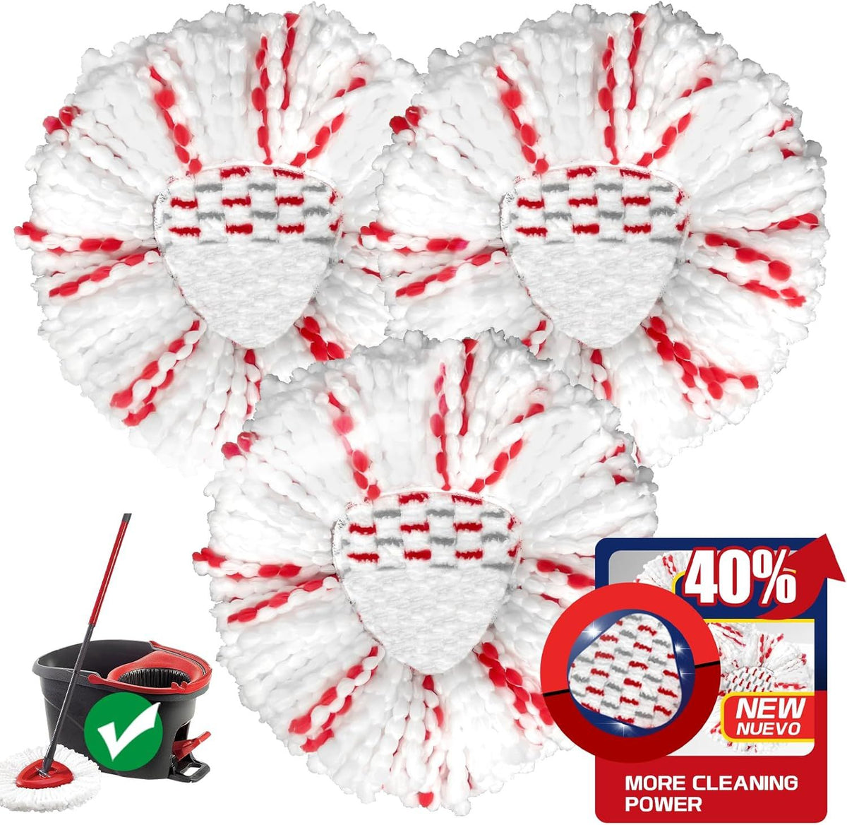 EasyWring Single-Tank Spin Mop Replacement Head Set