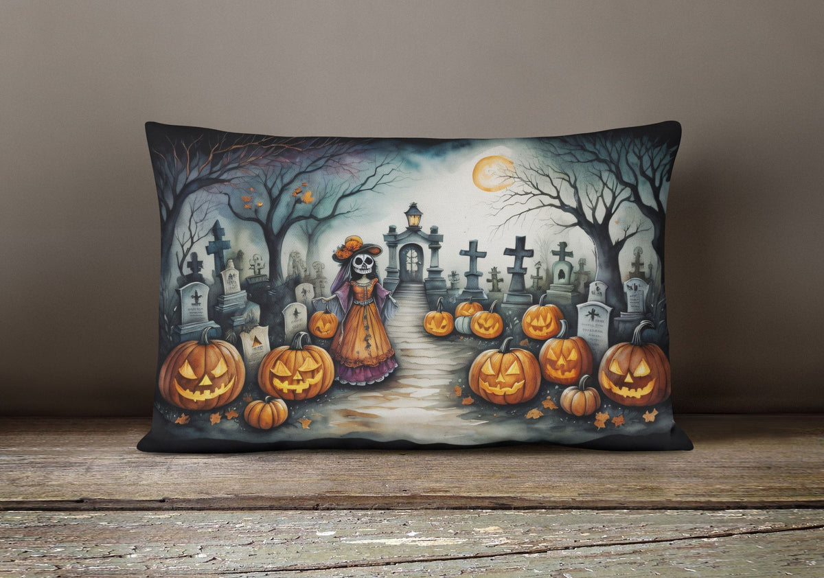 La Catrina Skeleton Halloween Throw Pillow
