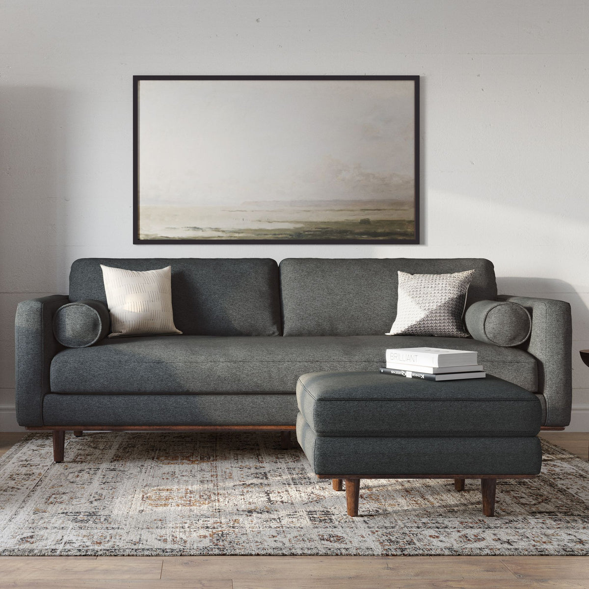 Morrison - 89" Sofa - Charcoal Grey