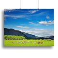 Mountain Landscape With Grazing Cows Wall Art