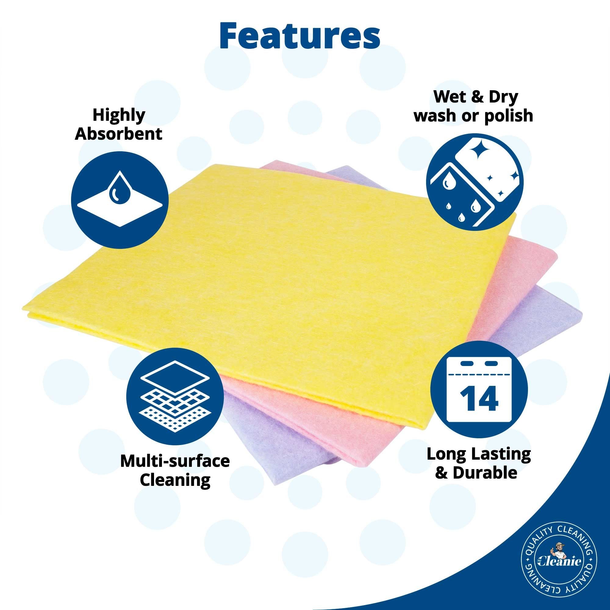 Mr Cleanie All-Purpose Absorbent Household Cleaning Cloth – 3-Pack