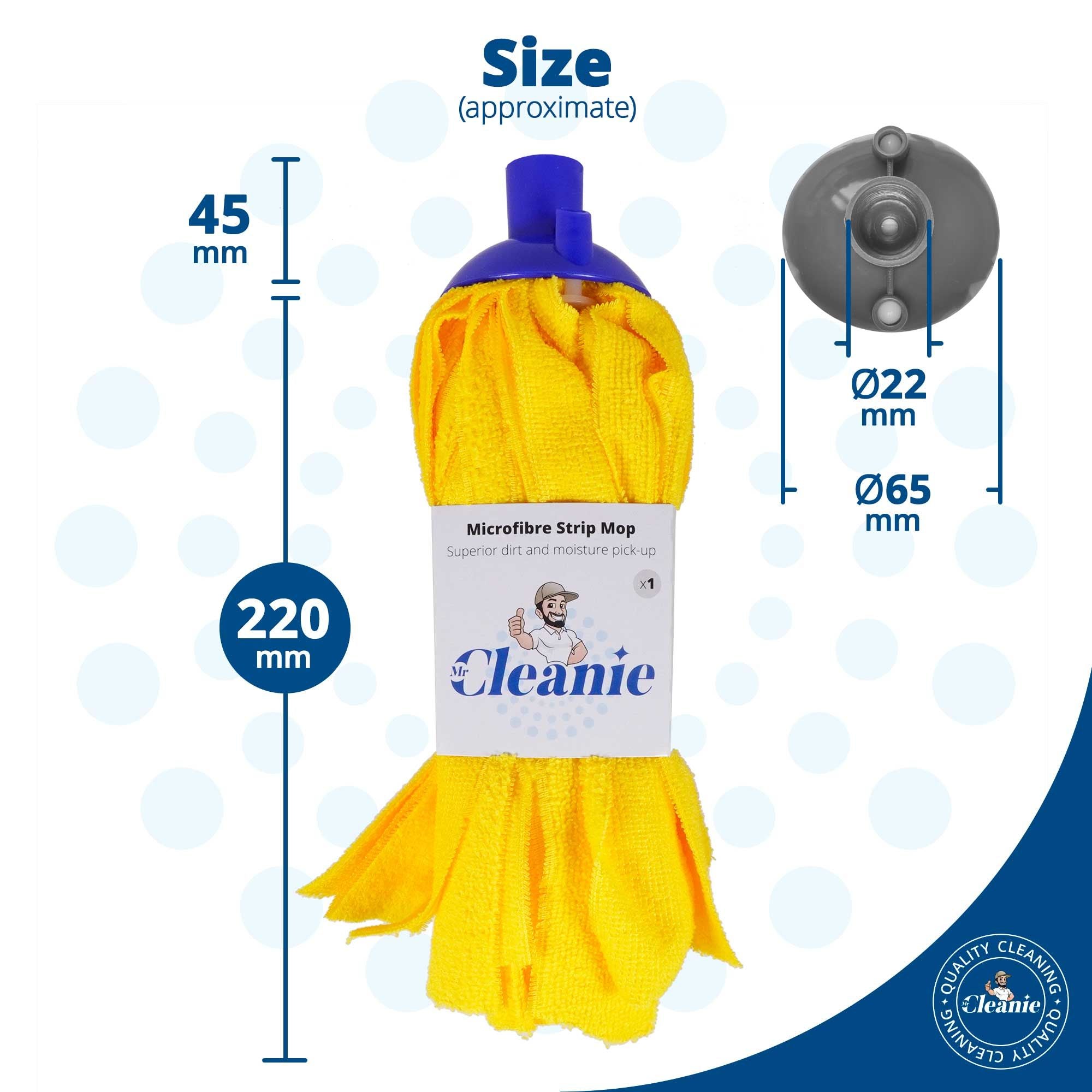 Mr Cleanie Microfibre Strip Mop Replacement Head for Household Cleaning Kitchen Bathroom