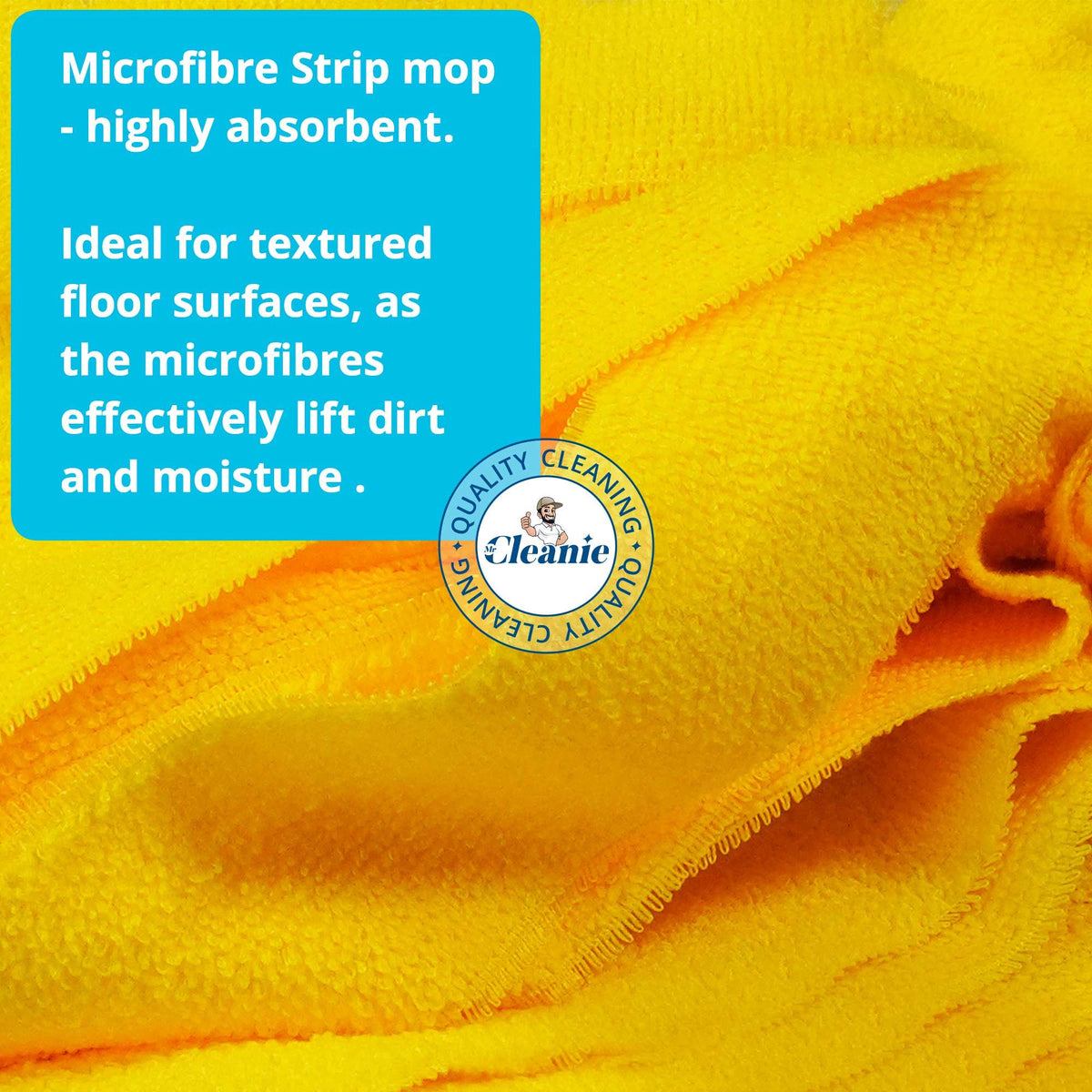 Mr Cleanie Microfibre Strip Mop Replacement Head for Household Cleaning Kitchen Bathroom