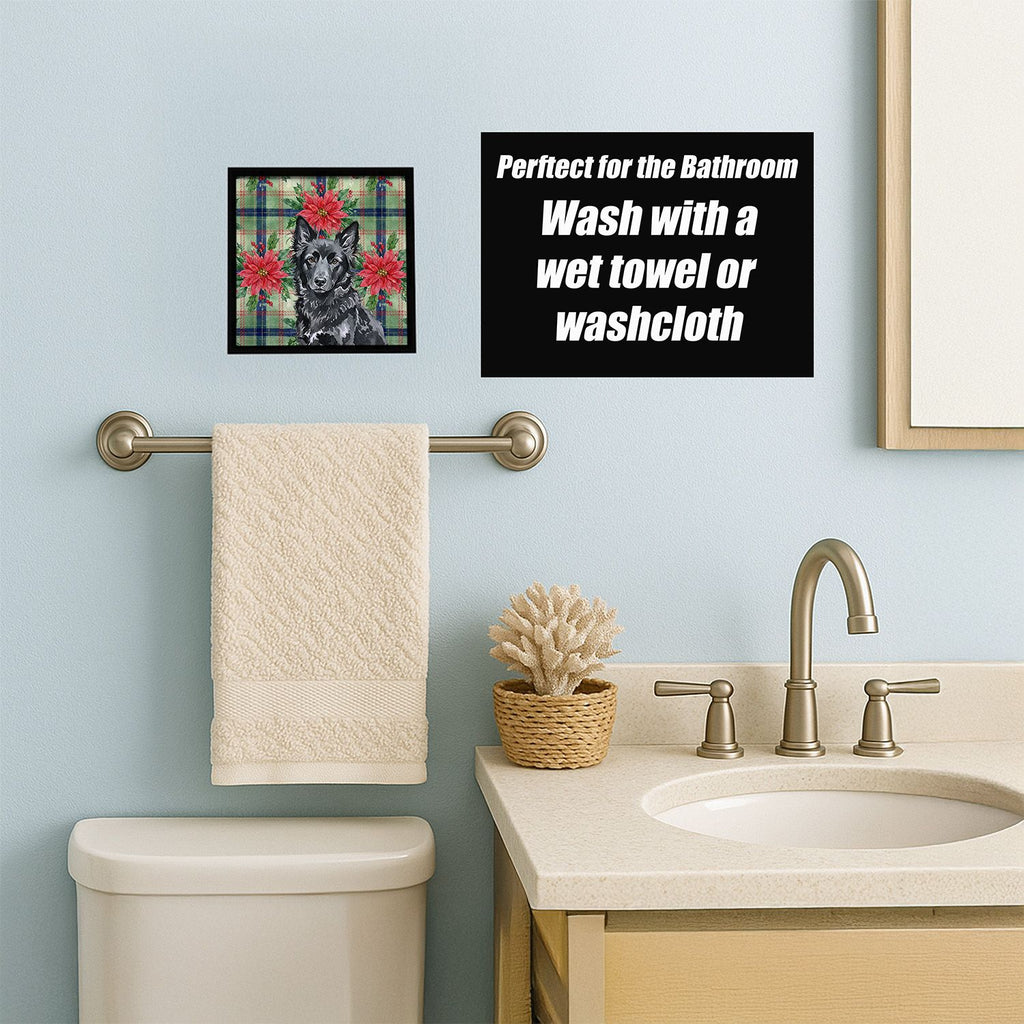 Mudi Christmas Poinsettias Framed Wall Art