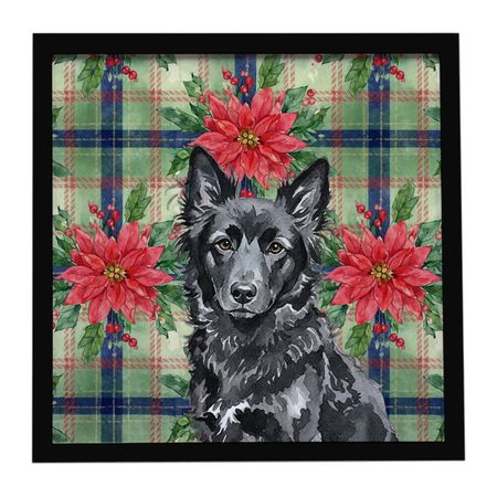 Mudi Christmas Poinsettias Framed Wall Art