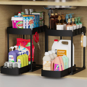 Pull-Out Cabinet Organizer Set – Perfect for Under Sink, Bathroom & Kitchen Storage