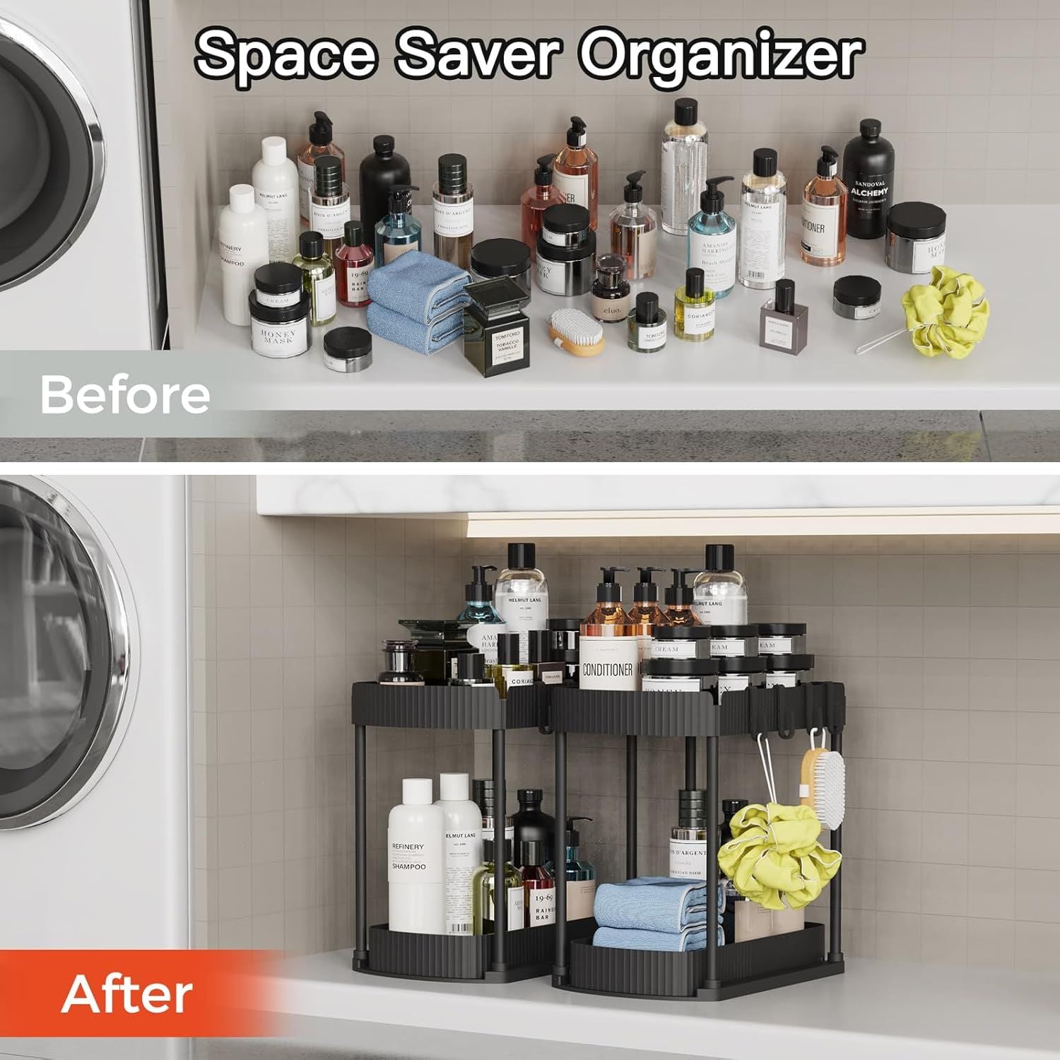 Pull-Out Cabinet Organizer Set – Perfect for Under Sink, Bathroom & Kitchen Storage