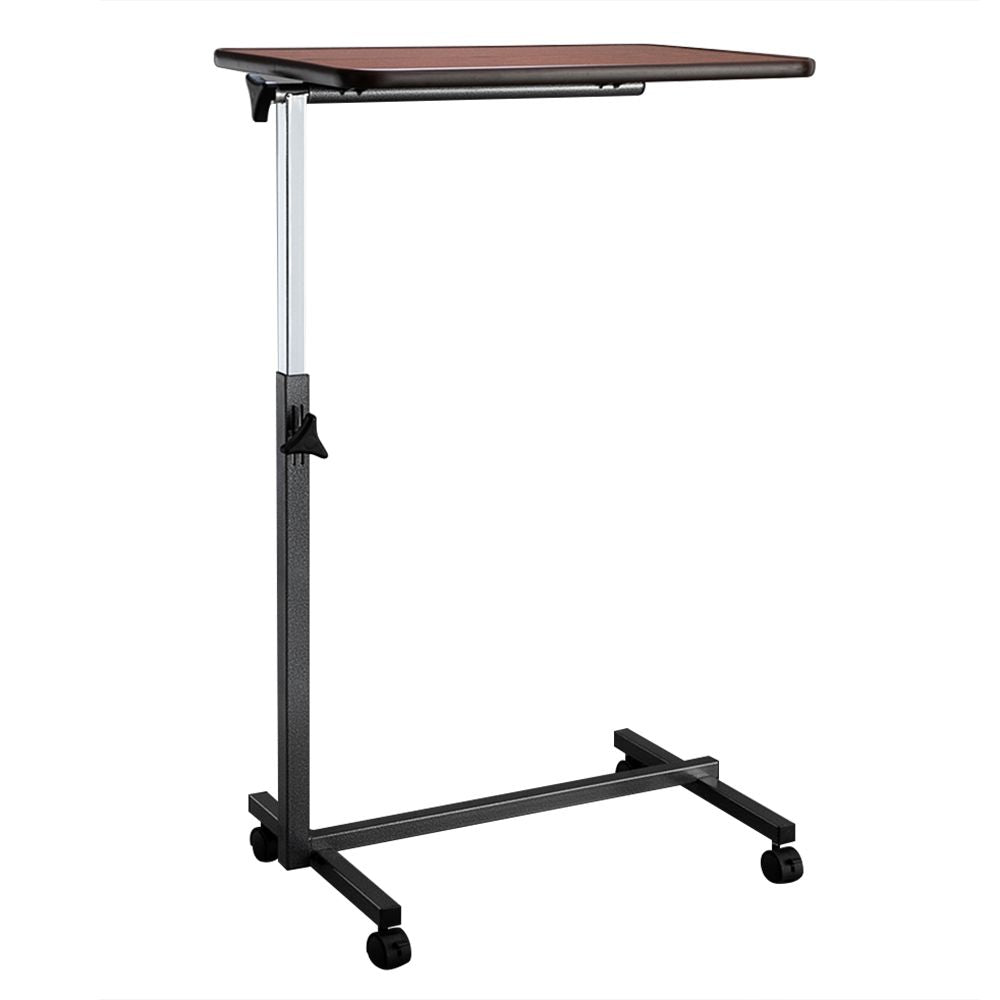 Adjustable Mobile Overbed Table with Tilting Top